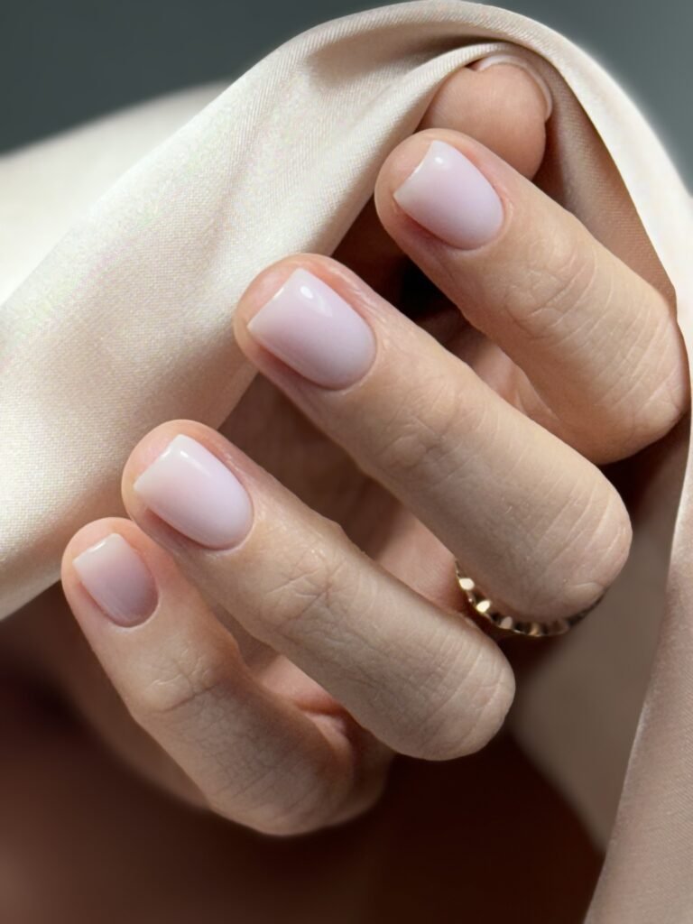 Russian manicure near me soft nude nails at Nail Boss Studio Tampa
