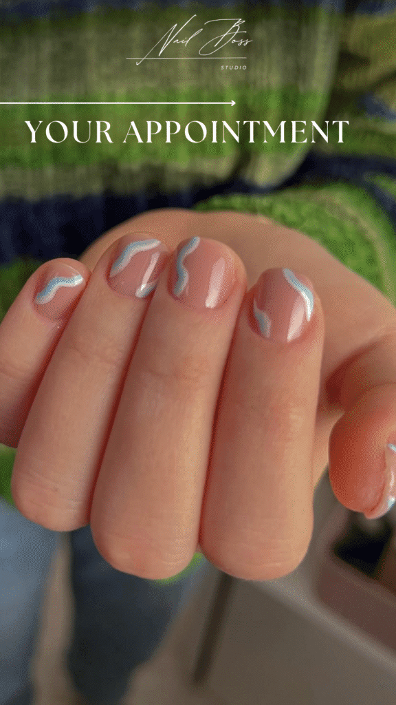 Close-up of elegant russian manicure in Tampa, Florida, at Nail Boss Studio.
