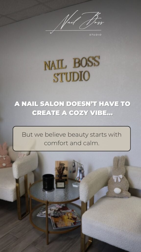 Cozy interior of Nail Boss Studio Tampa, the best place for russian manicure near me.