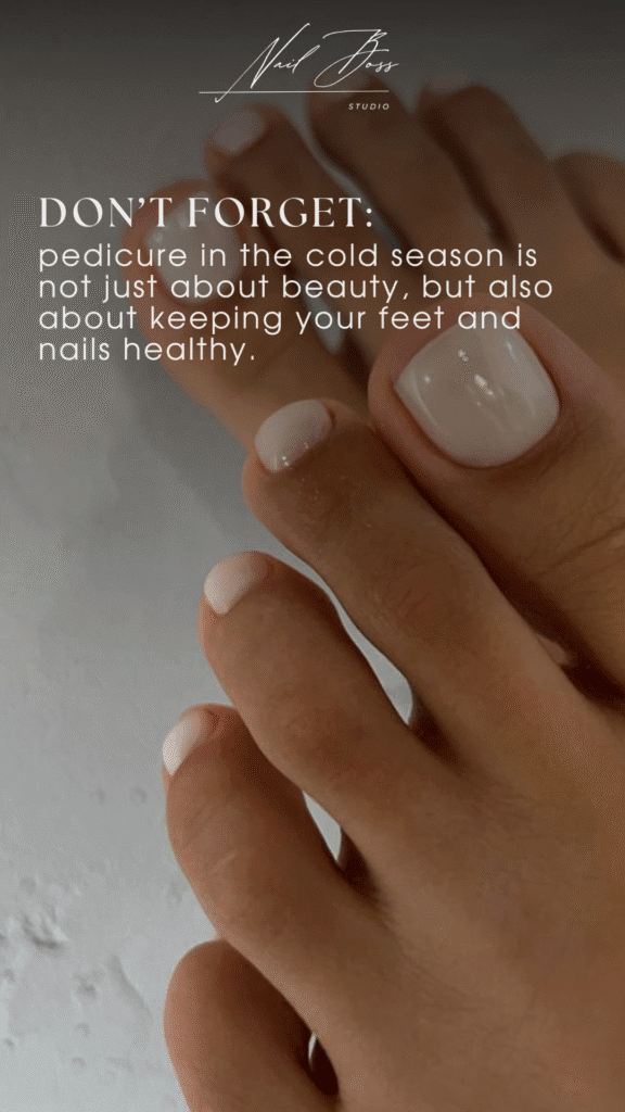 Close-up of soft pink toenails after russian pedicure near me in Tampa, Florida.