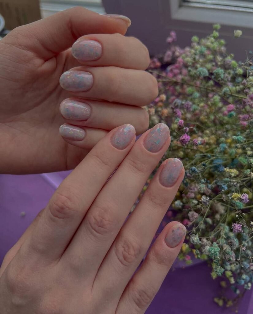 Builder gel manicure in Tampa with soft russian nail technique