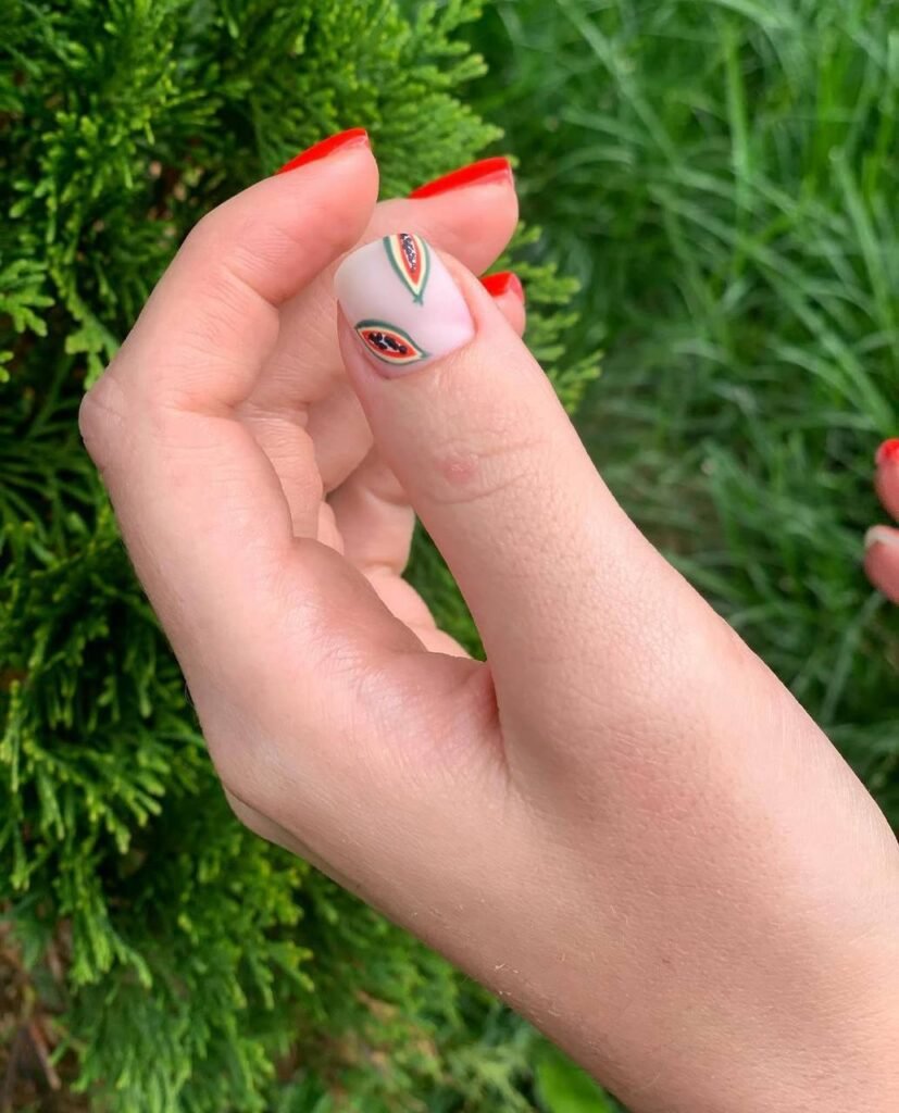 Builder gel manicure with clean design on natural nails in Tampa, Florida.