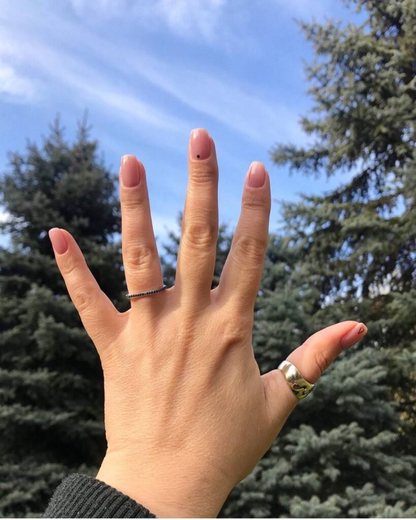 Natural glossy nails created with builder gel manicure Tampa in Tampa, Florida