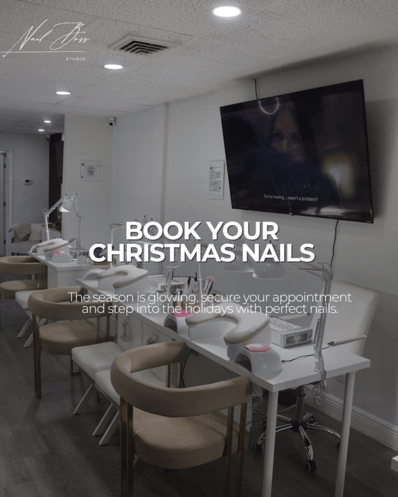 Clean nail studio interior showcasing dry manicure services in Tampa, Florida
