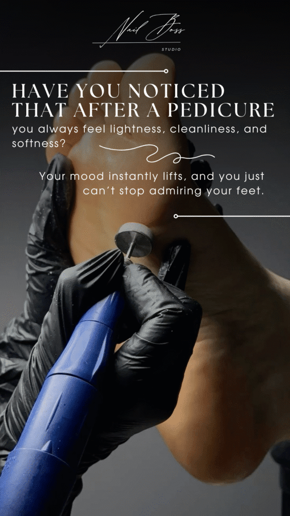 Professional dry pedicure treatment creating softness and lightness in Tampa, Florida.