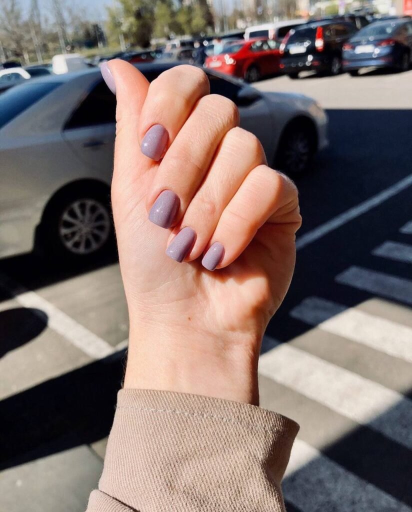 Soft neutral nails after an european manicure near me in Tampa, Florida