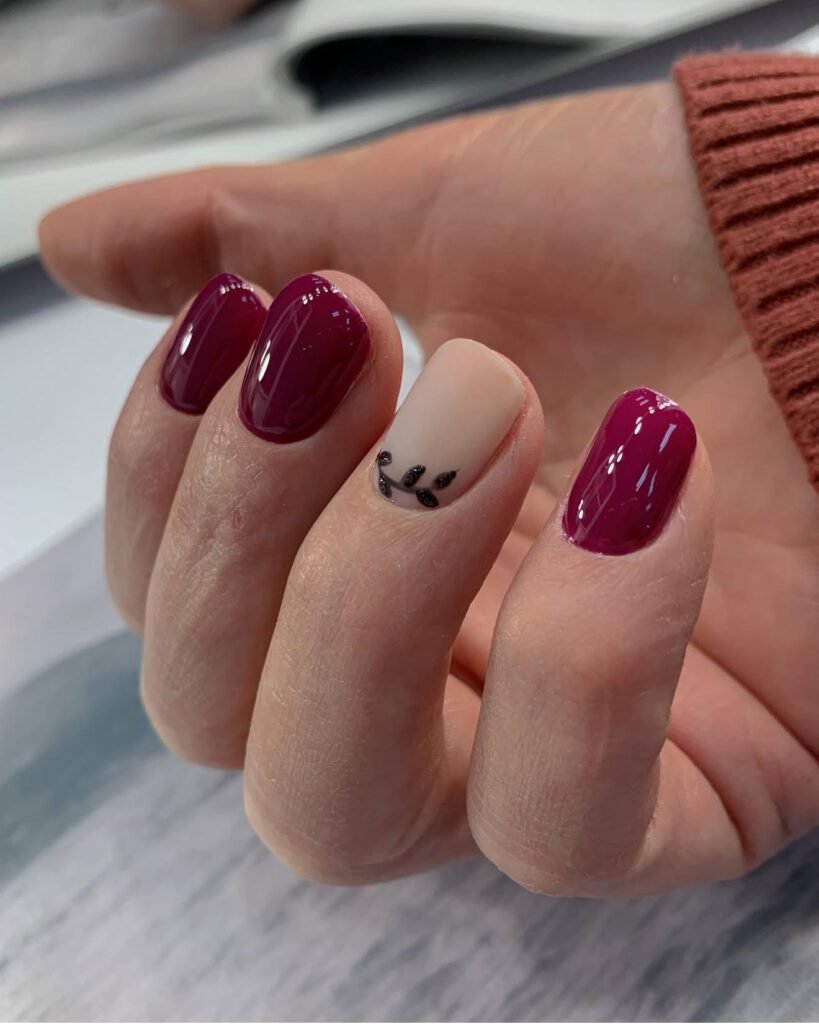 European manicure near me featuring clean short nails with soft accent design in Tampa