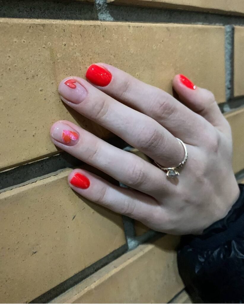 Elegant european manicure near me with builder gel on natural nails in Tampa, Florida