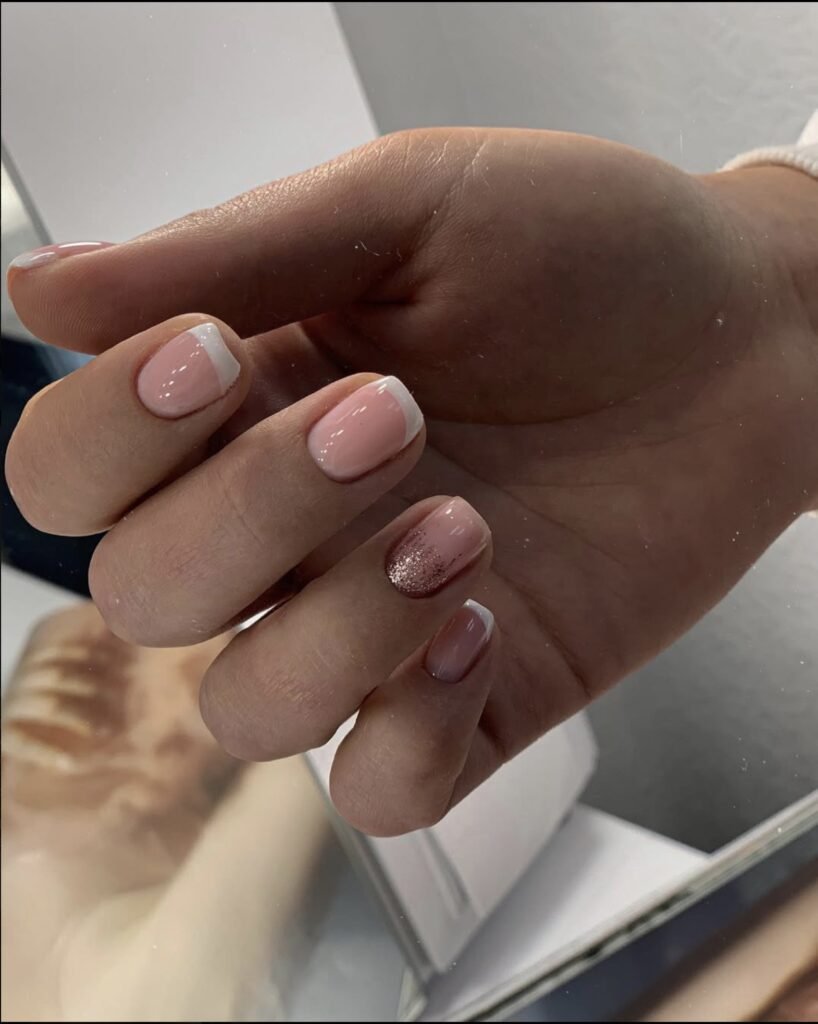 Hard gel russian manicure with preserved natural nail plate at Nail Boss Studio Tampa.