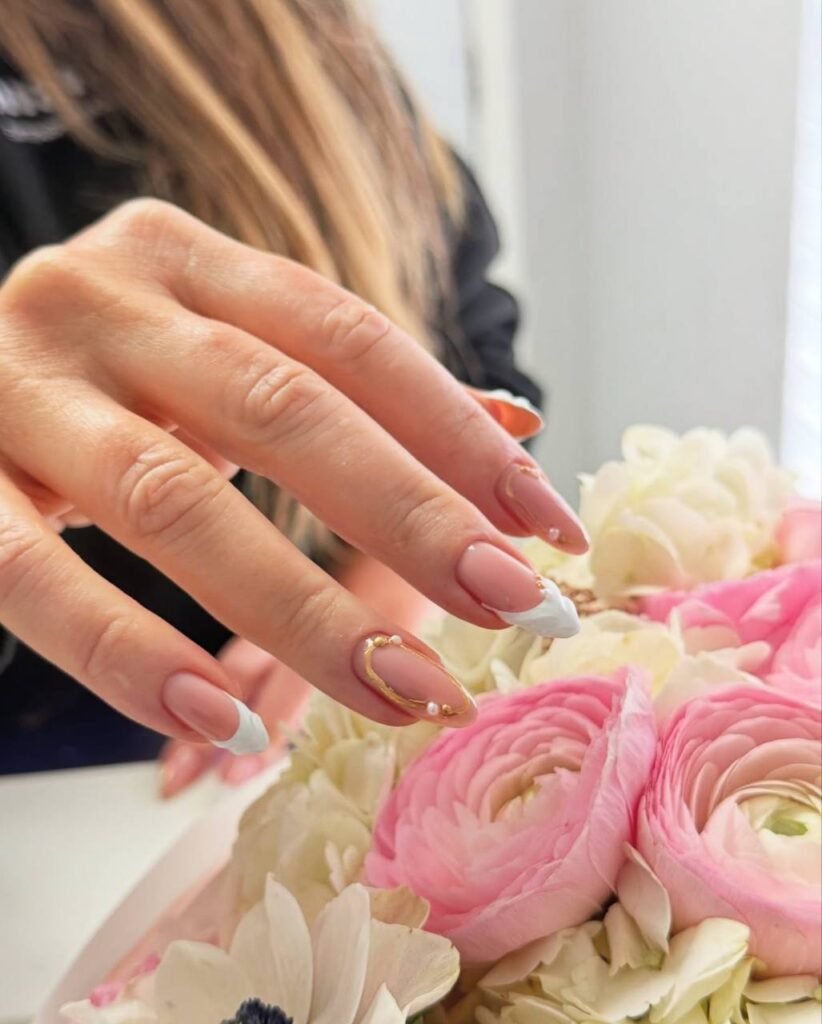 Russian manicure Tampa with clean cuticle work and soft nude russian nails at Nail Boss Studio.