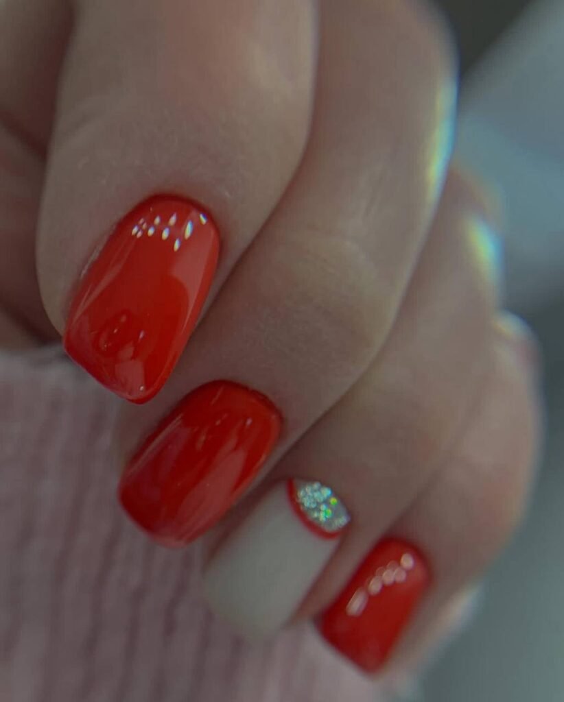 russian nail salon red manicure detail in Tampa Florida