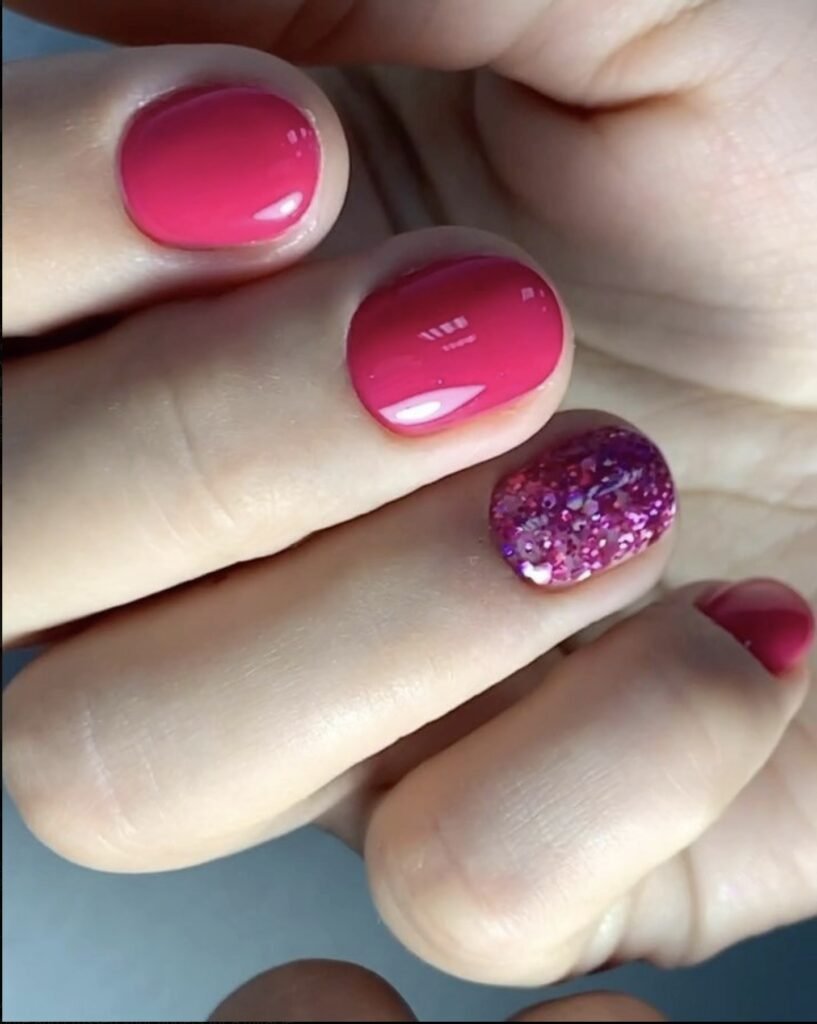 Russian nails Tampa manicure with glossy pink finish at Nail Boss Studio Tampa, Florida.