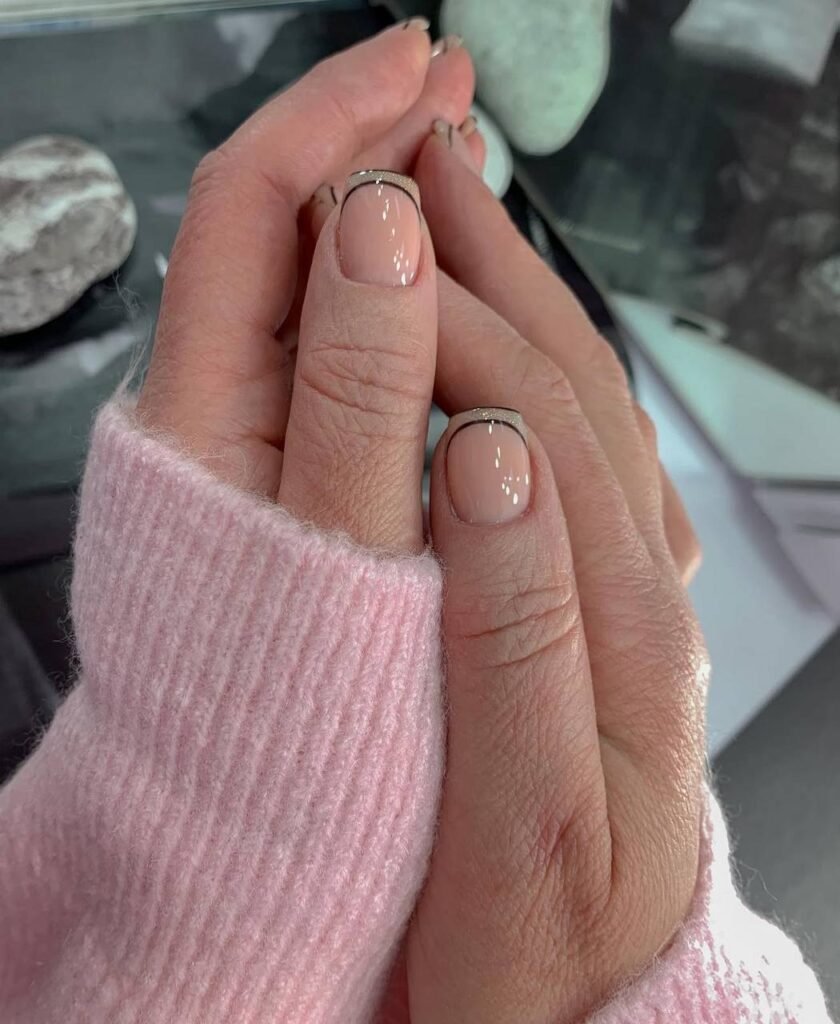Soft nude builder gel manicure with refined cuticles in Tampa, Florida at Nail Boss Studio.