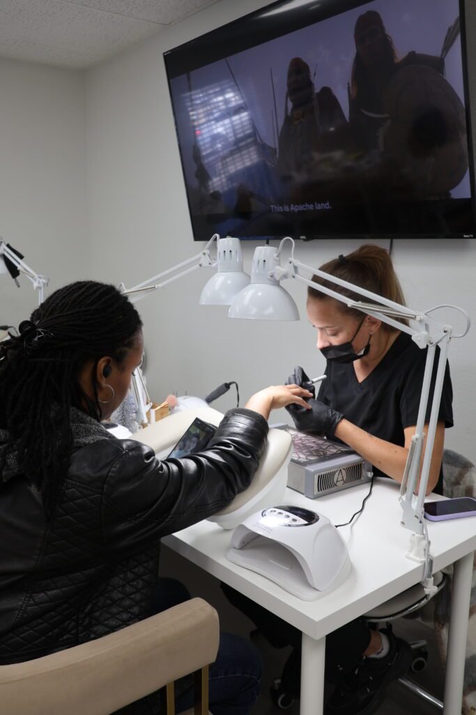 Professional builder gel Tampa nail service performed at Nail Boss Studio in Tampa, Florida