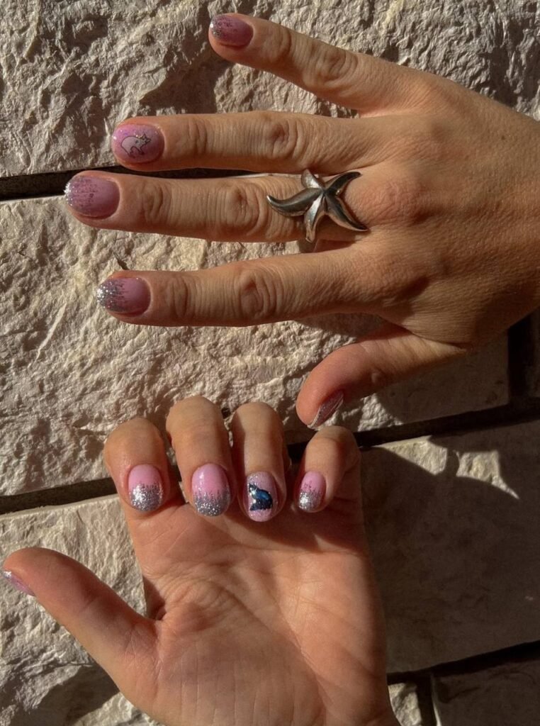 European manicure near me in Tampa with clean cuticles and soft pink nails at Nail Boss Studio