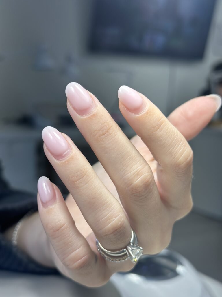 European manicure on natural nails in Tampa, Florida at Nail Boss Studio