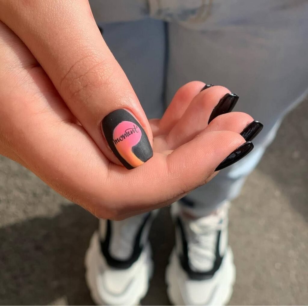 Close-up of a hard gel russian manicure with clean structure and modern design in Tampa, Florida