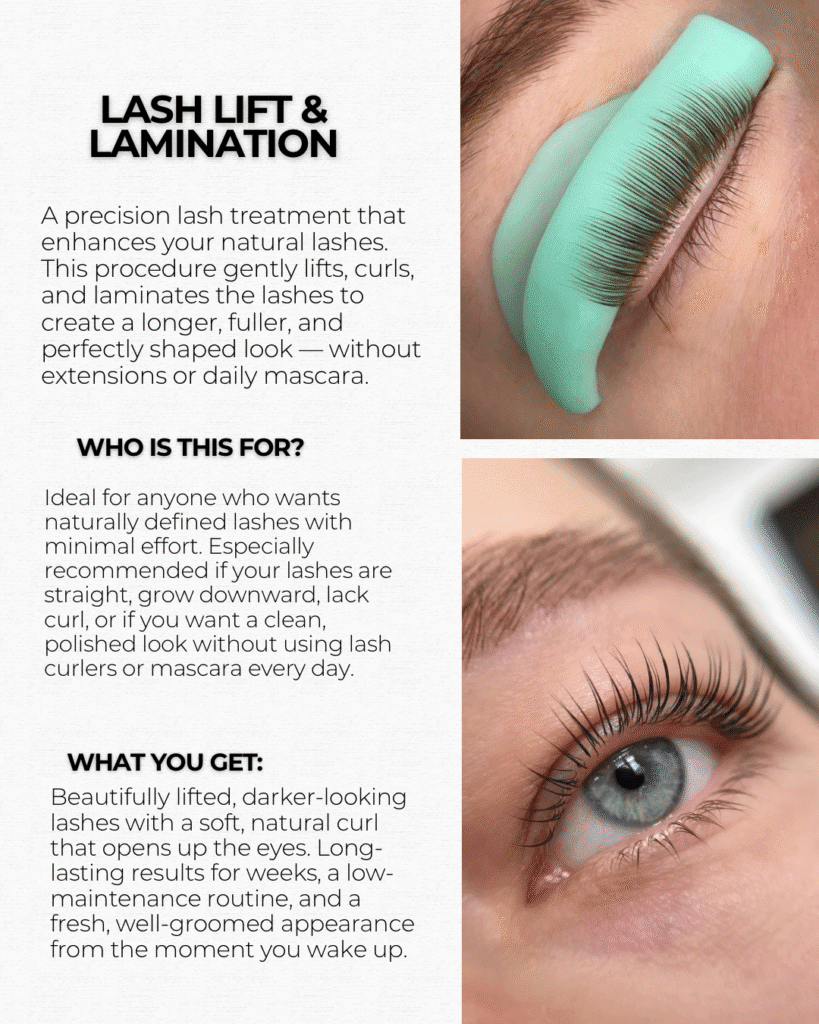 Close-up of lashes during lamination process in Tampa Florida at Nail Boss Studio