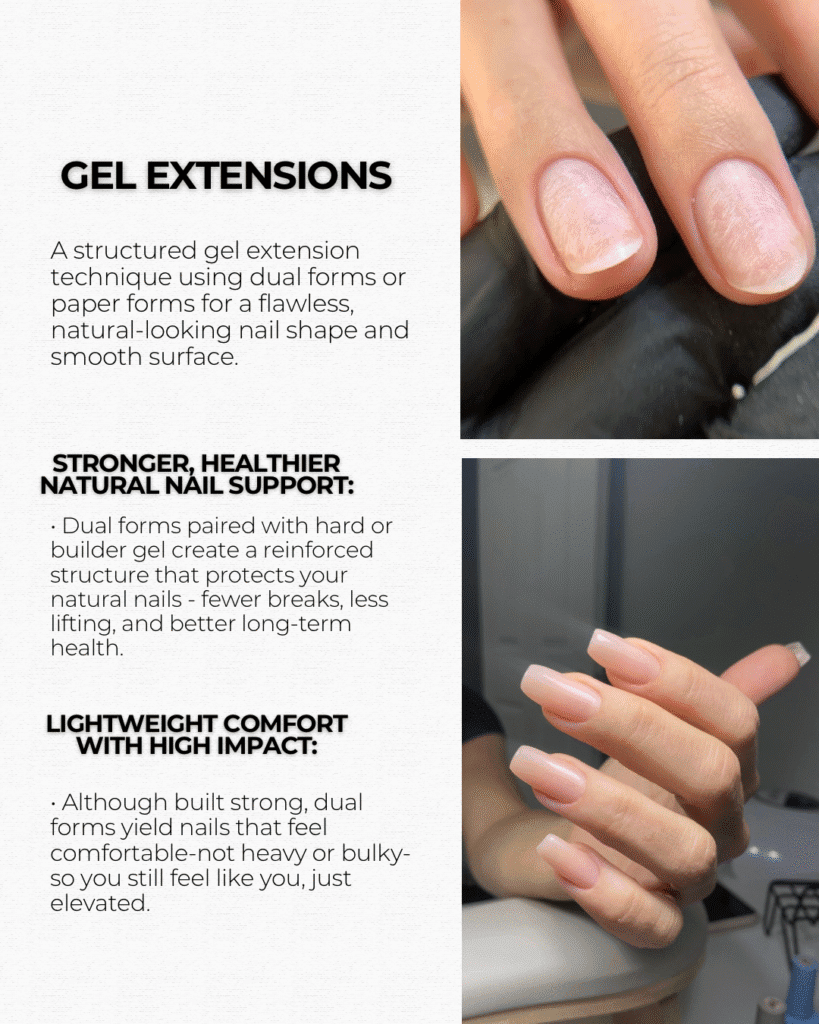 Natural-looking russian Nails Tampa with structured gel extensions at Nail Boss Studio