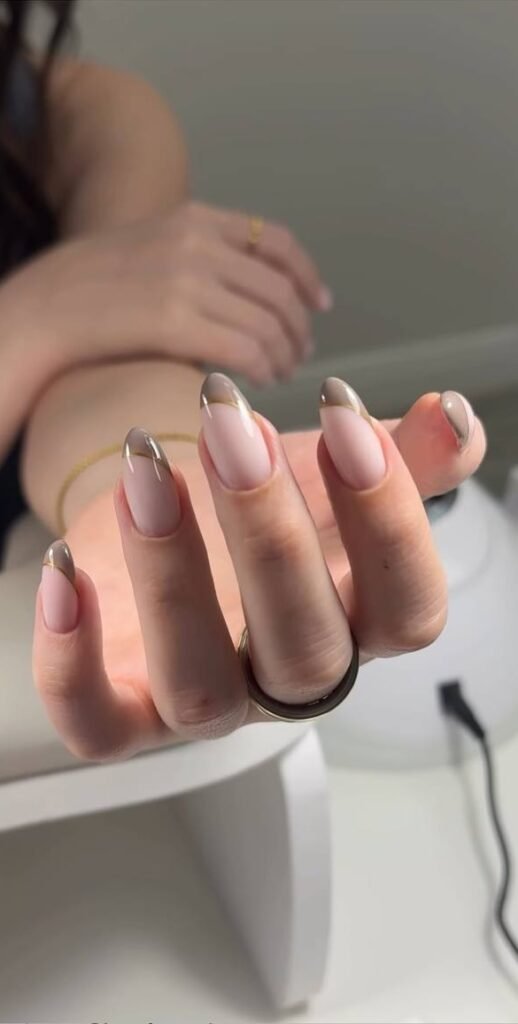 Russian nails with soft nude design and clean cuticles in Tampa, Florida at Nail Boss Studio.