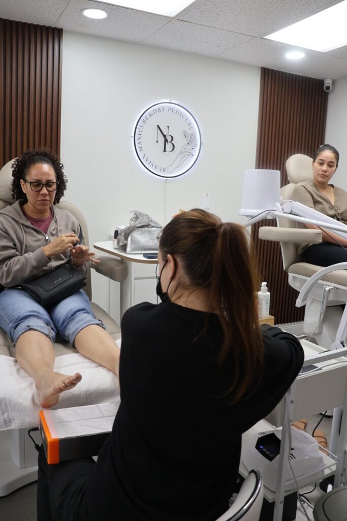 Professional smart pedicure service in Tampa Florida at Nail Boss Studio with precision russian technique.