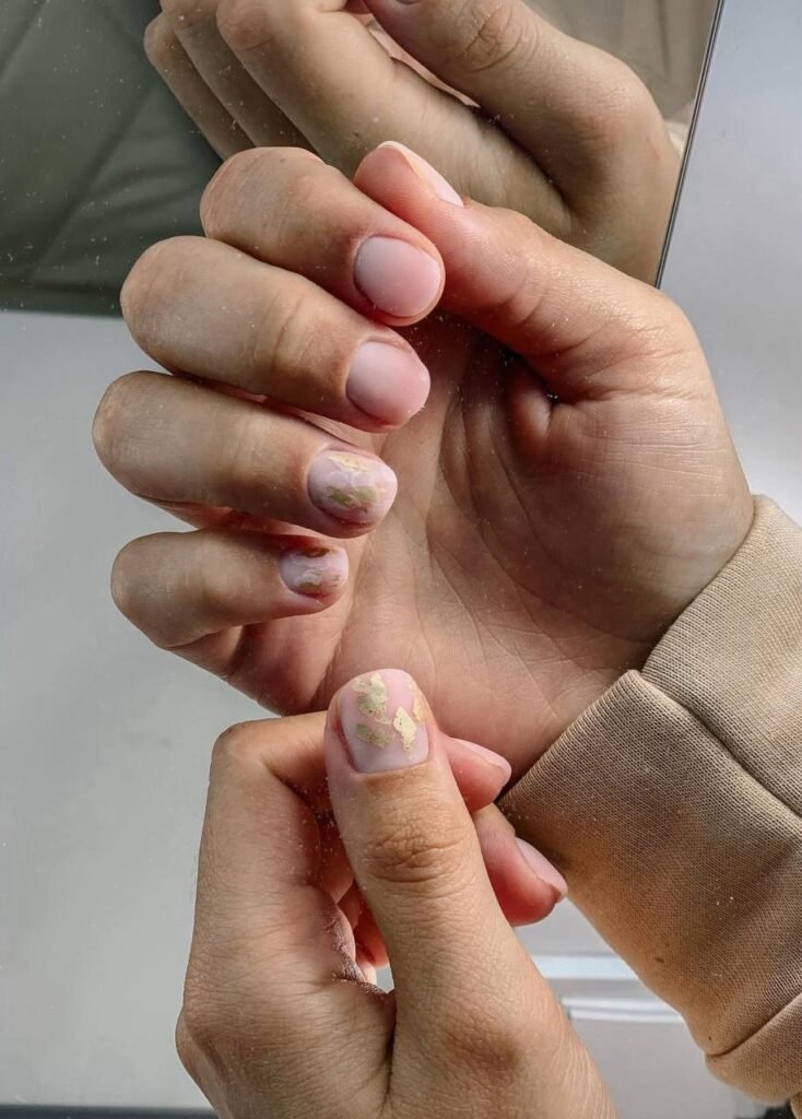 Soft natural nails after russian manicure Tampa in a clean minimalist Florida studio