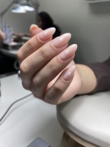 Soft nude russian manicure with clean cuticles in Tampa Florida