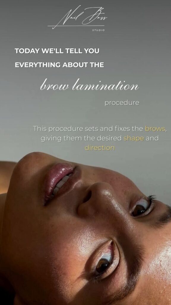 Elegant natural brows after brow lamination tampa treatment at Nail Boss Studio in Tampa Florida.