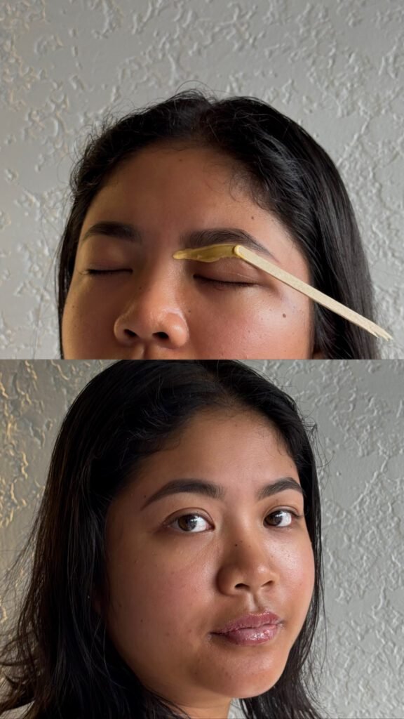 brow tint near me treatment in Tampa Florida showing natural brow shaping and tint result