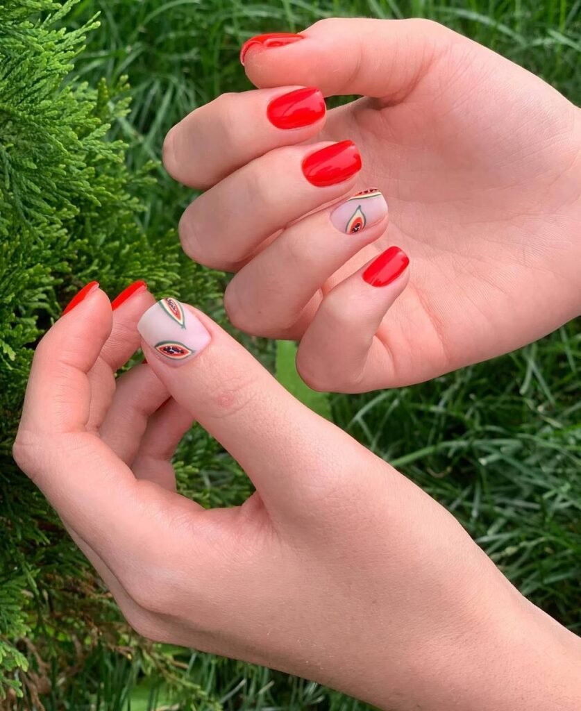 Soft natural nail design with european manicure near me style in Tampa Florida, clean cuticles and minimalist art