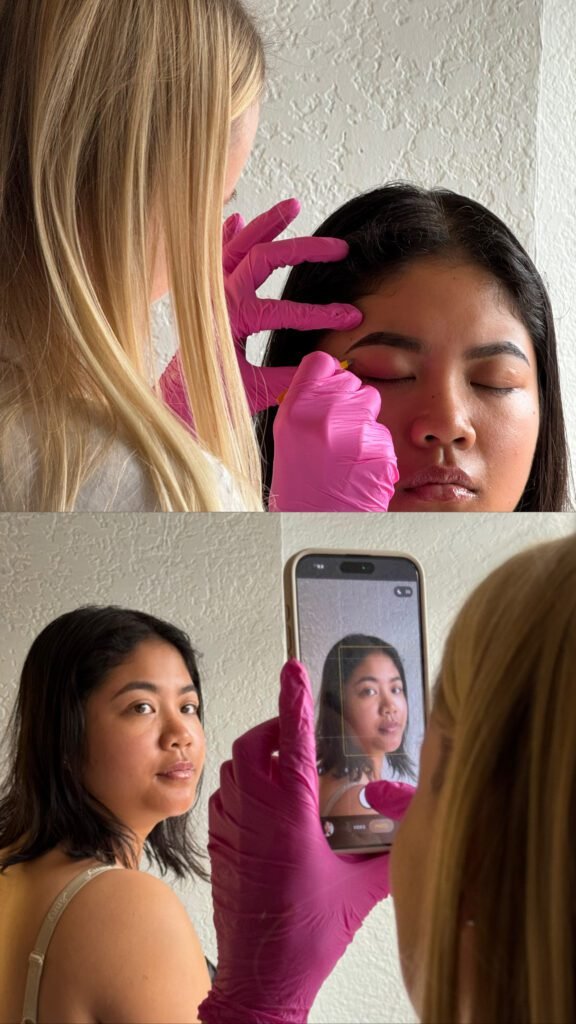 Professional eyebrow shaping near me service in Tampa Florida creating natural brow lines that frame the eyes at Nail Boss Studio.