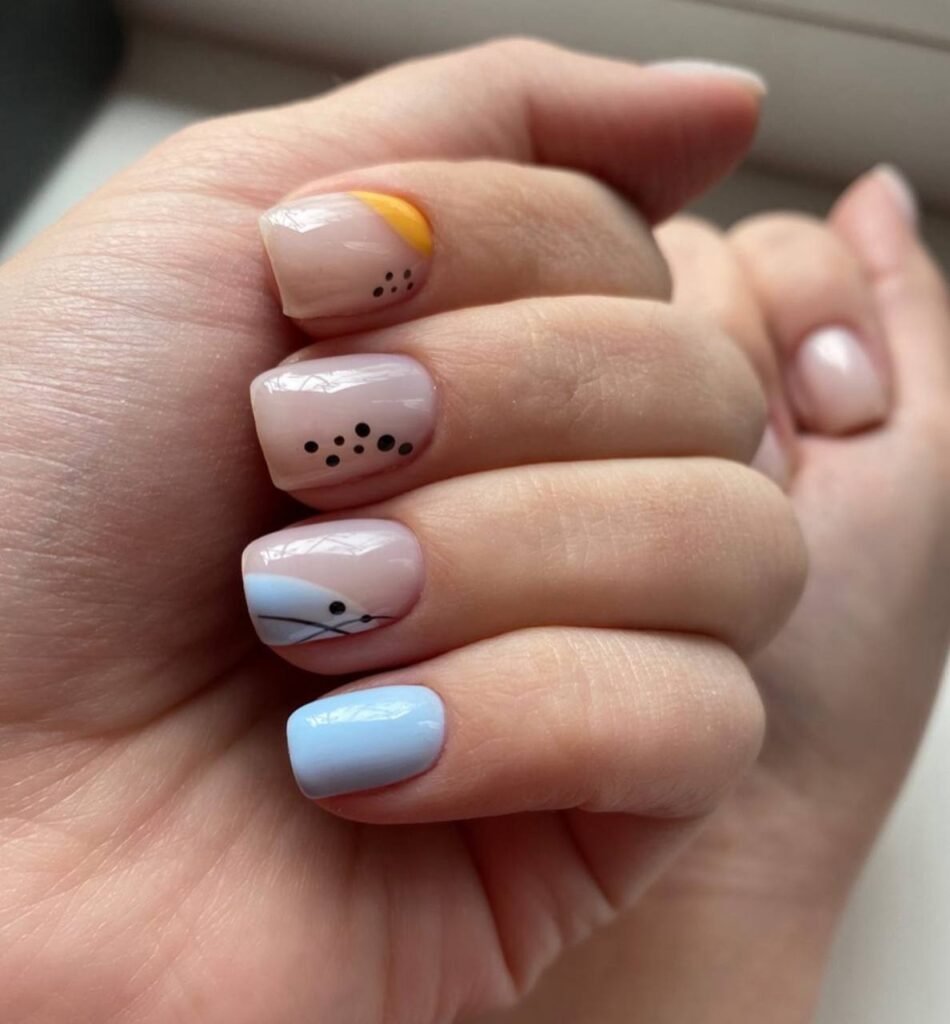 Soft pastel nail design with clean cuticles showing Tampa Russian Manicure technique in Tampa Florida