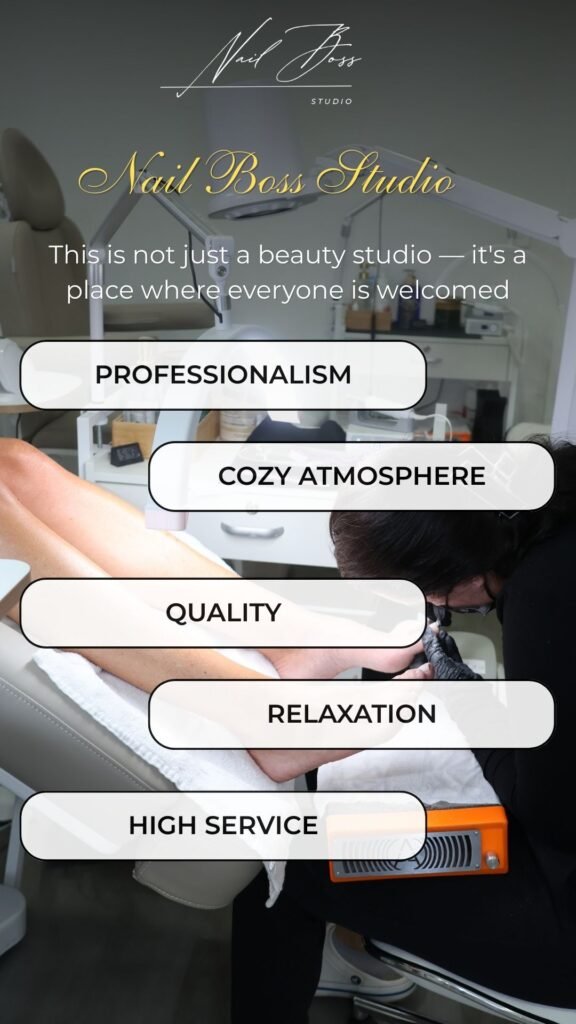 Professional tampa smart pedicure treatment inside Nail Boss Studio Tampa, Florida beauty studio atmosphere.