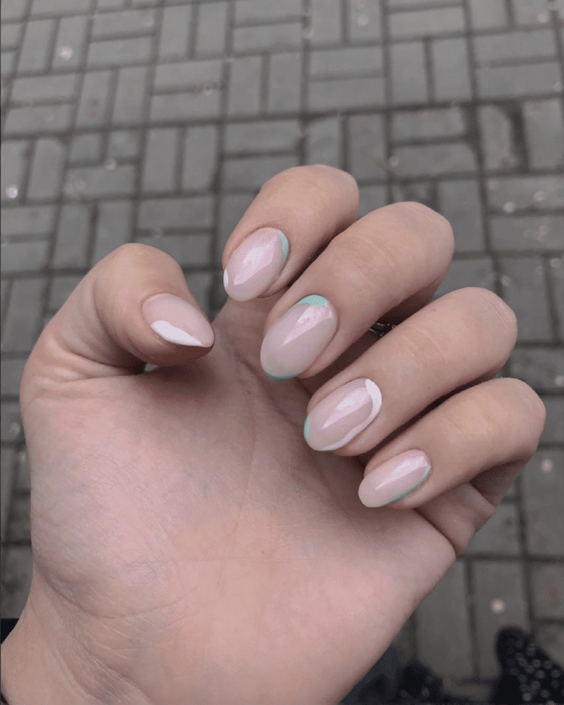 Soft pink natural manicure with minimalist accents created using builder gel Tampa in Tampa, Florida