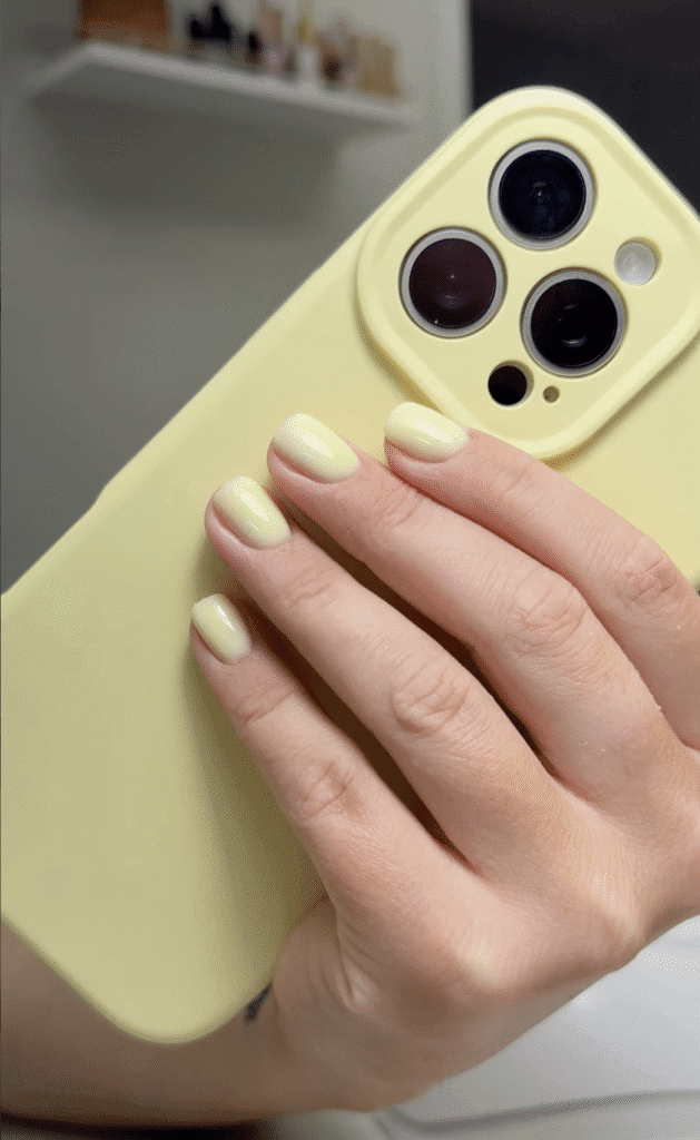 Soft clean russian Nails Tampa manicure with glossy natural finish on short nails in Tampa