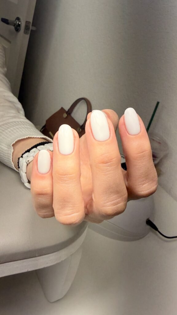 Soft white russian manicure near me in Tampa, Florida created at Nail Boss Studio Tampa with a clean glossy finish.