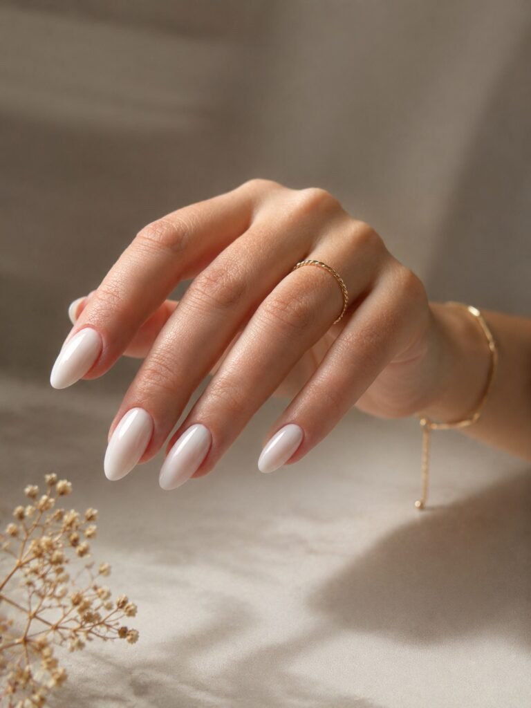 Burgundy european manicure at Nail Boss Studio in Tampa, Florida