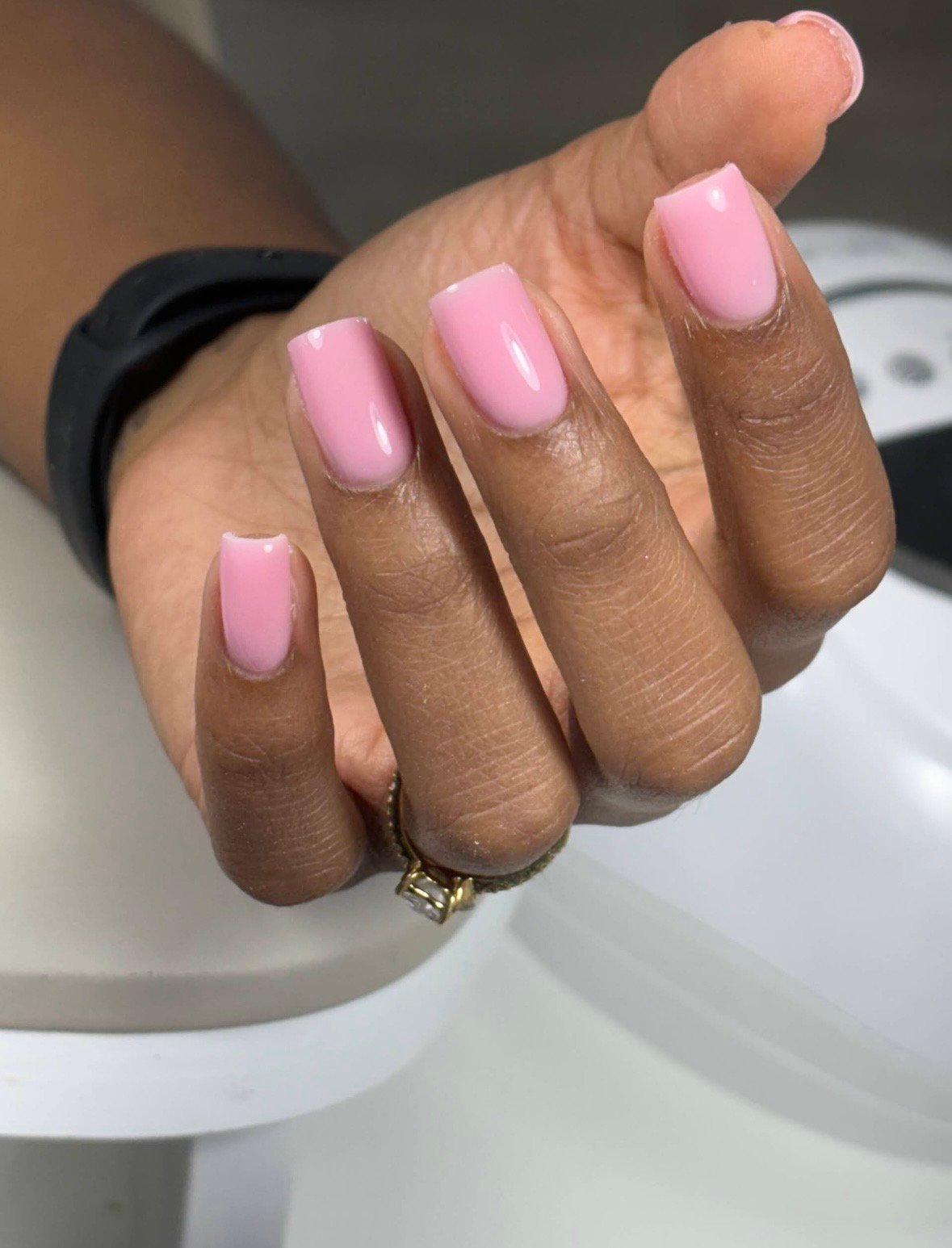Taupe european manicure at Nail Boss Studio in Tampa, Florida