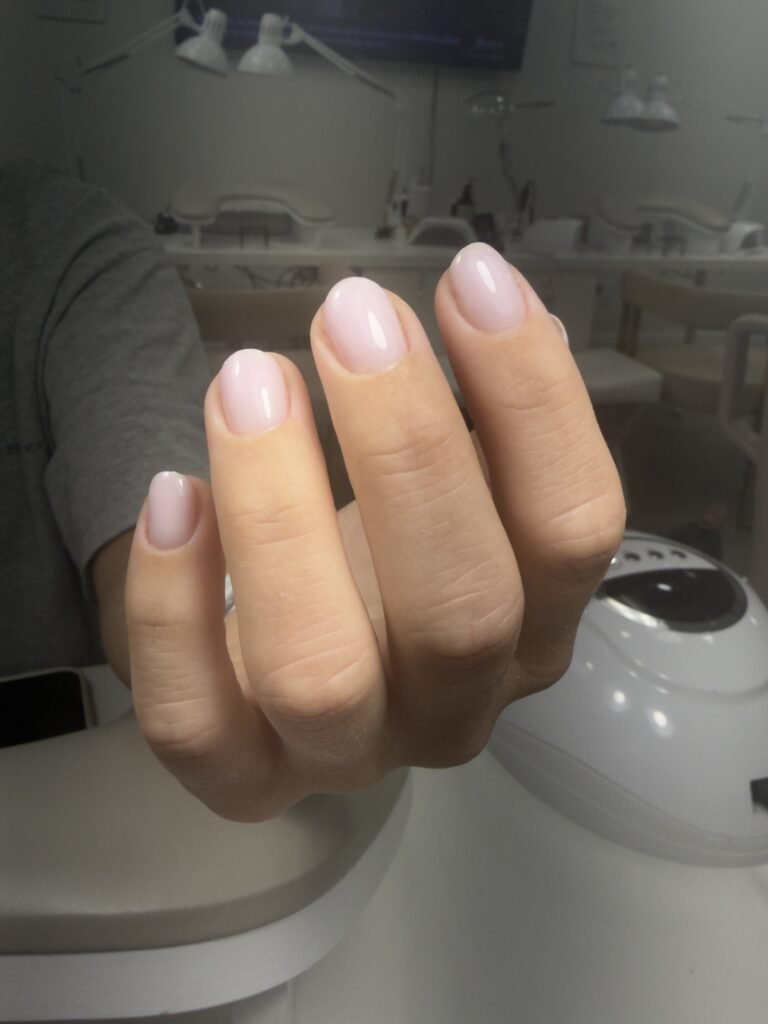 Burgundy Russian Manicure result from Nail Boss Studio in Tampa, Florida