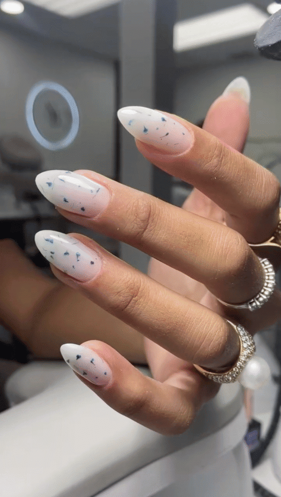 A finished builder gel manicure at Nail Boss Studio in Tampa, Florida.