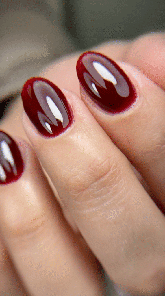 Close-up of nude builder gel tampa finished at Nail Boss Studio Tampa
