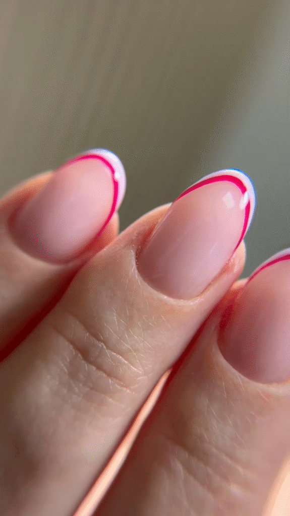Close-up of a builder gel Tampa manicure showing the nail shape and finish