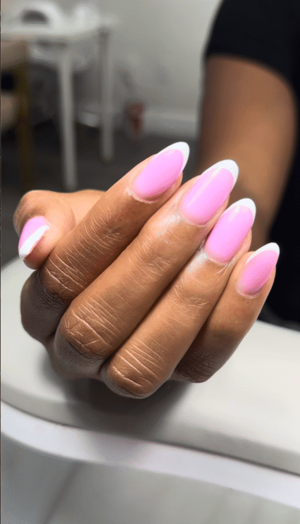 Champagne dry manicure at Nail Boss Studio in Tampa, Florida