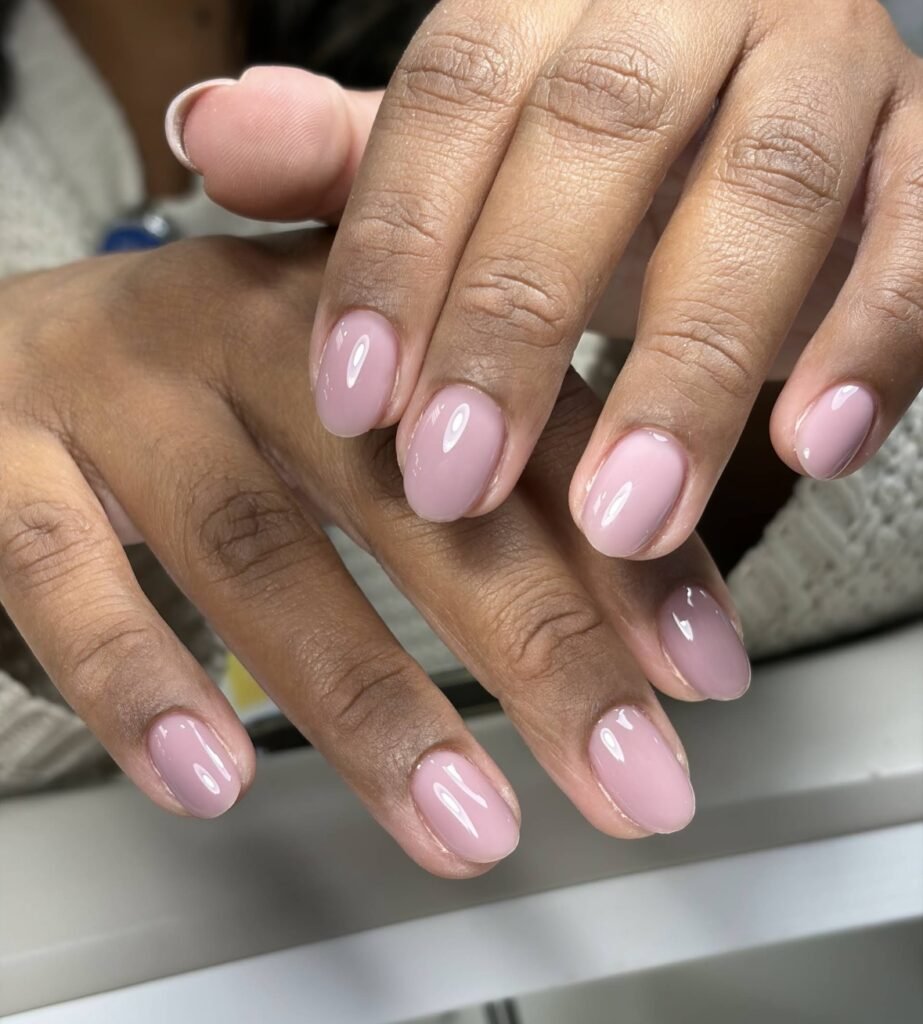 Taupe dry manicure at Nail Boss Studio in Tampa, Florida