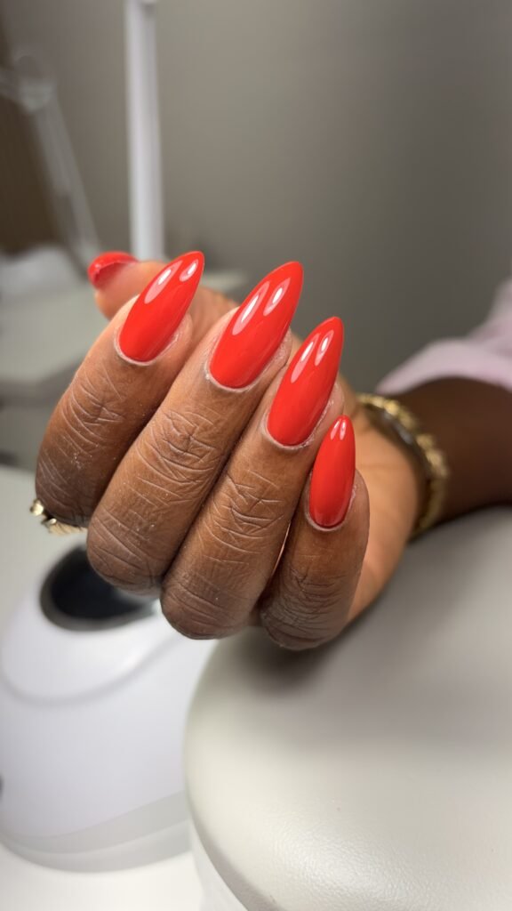 Burgundy hard gel at Nail Boss Studio in Tampa, Florida