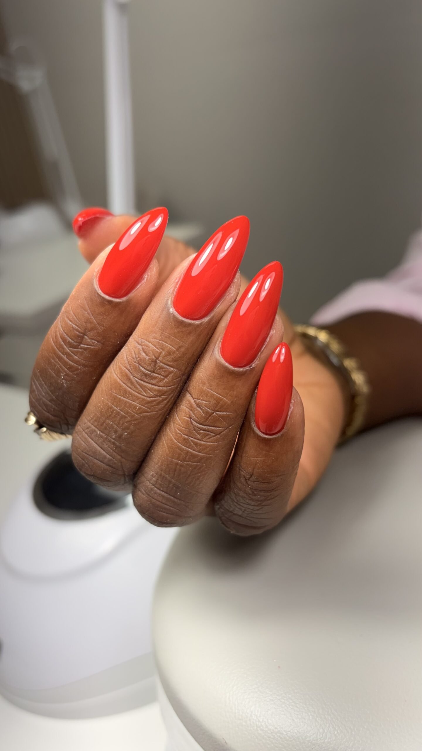 Burgundy hard gel at Nail Boss Studio in Tampa, Florida