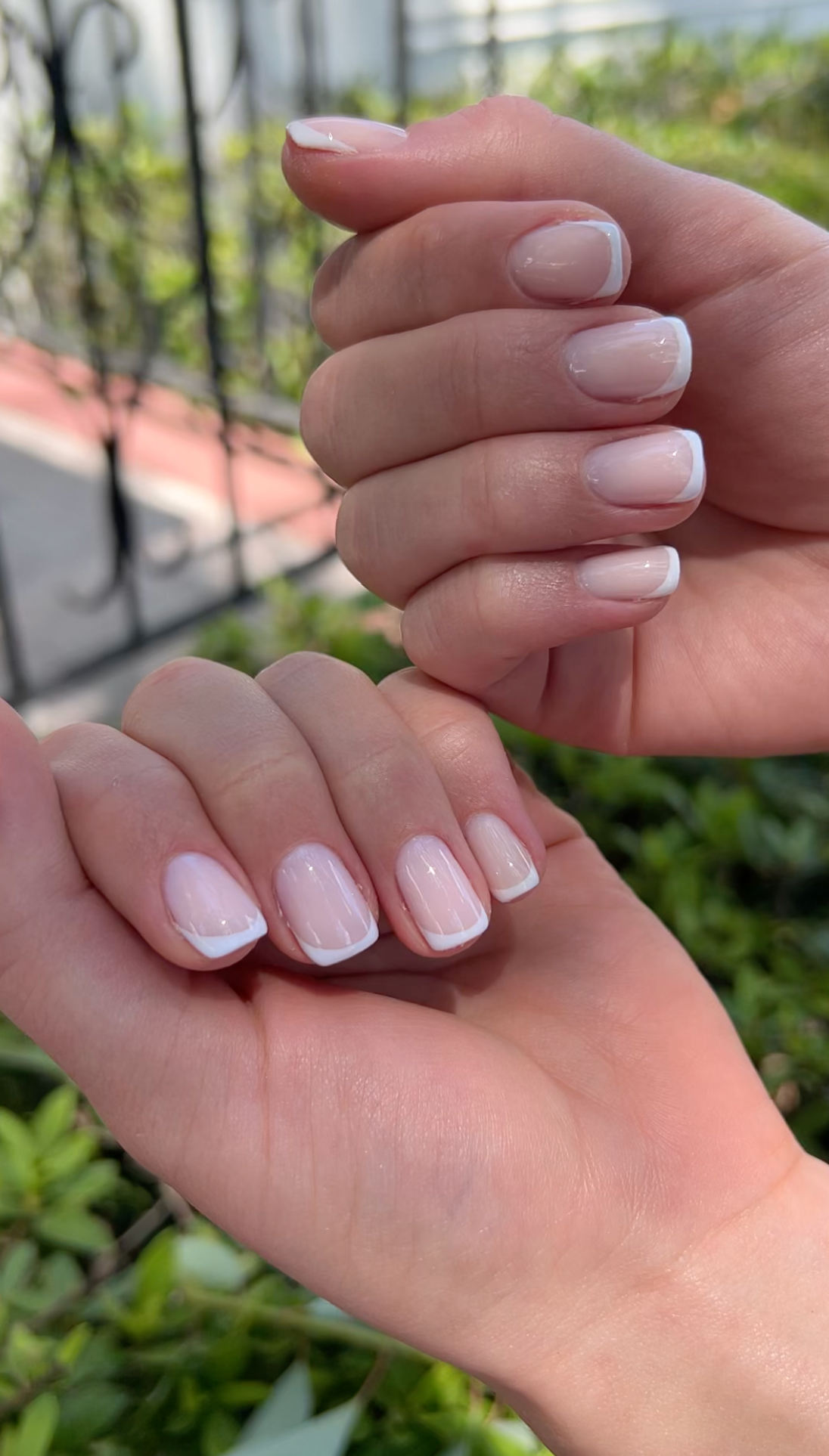 Close-up of taupe hard gel finished at Nail Boss Studio Tampa