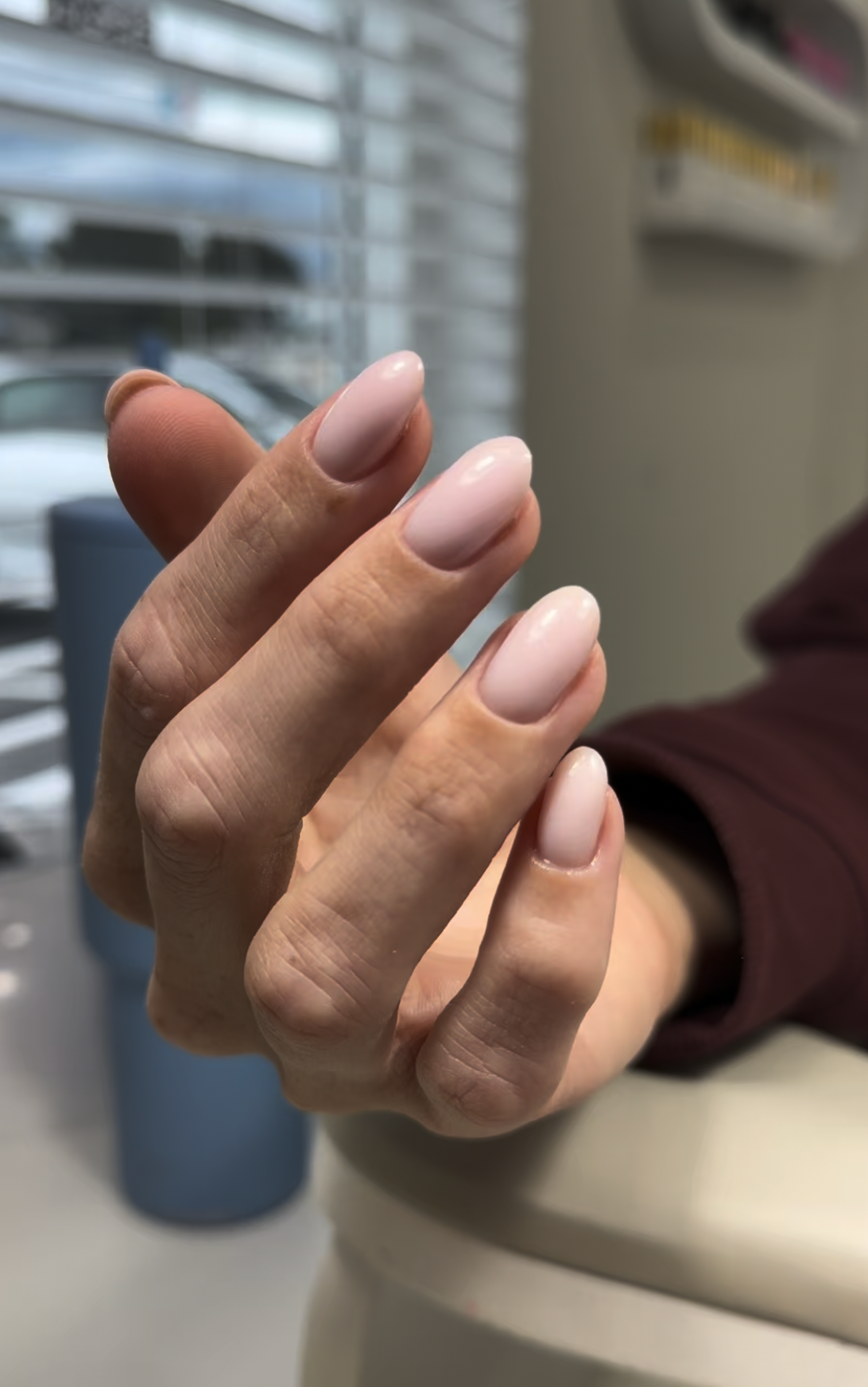 Close-up of silver and gray russian manicure finished at Nail Boss Studio Tampa