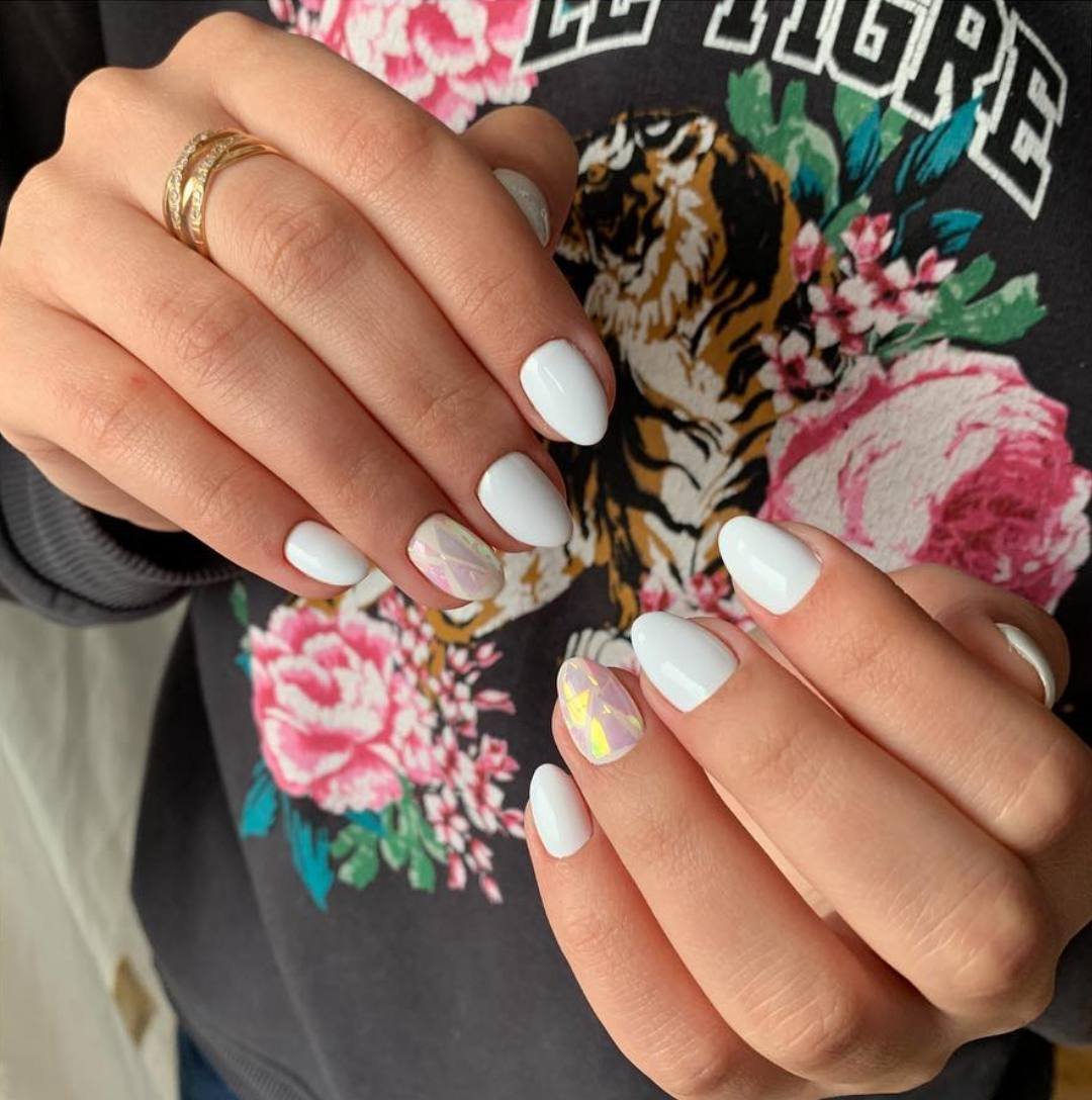 Taupe russian manicure at Nail Boss Studio in Tampa, Florida