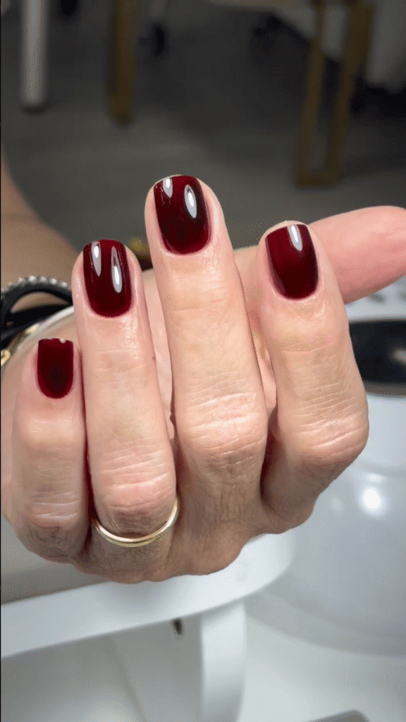 Burgundy russian nail salon at Nail Boss Studio in Tampa, Florida